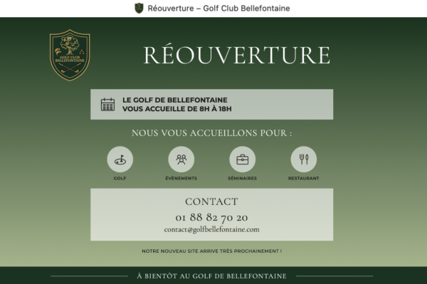 Réouverture du Golf de Bellefontaine